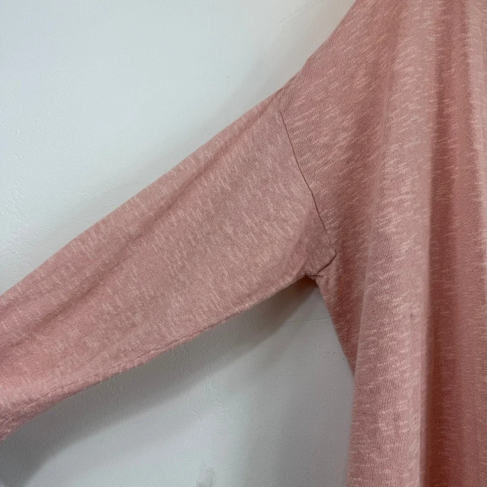 Eileen Fisher Cardigan XL Pink Organic Linen Open Front Minimalist Lagenlook